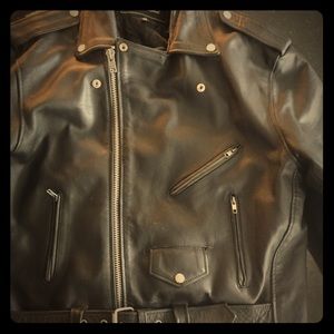 Leather motorcycle jacket